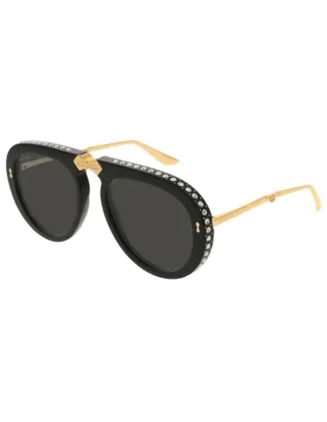 Lunettes de soleil Gucci GG0307S 001 Noir Femme à monture pilote ornée de brillants