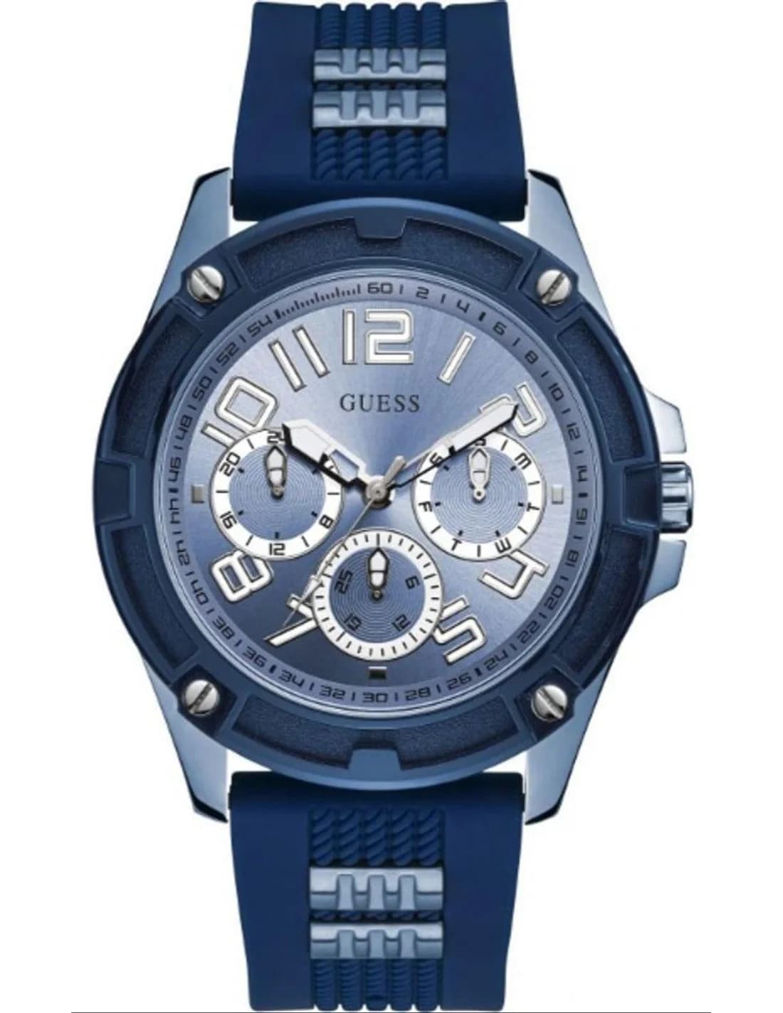 Montre Homme Guess Delta GW0051G4 cadran bleu bracelet silicone