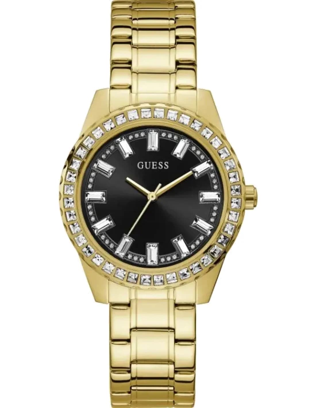 Montre Femme Guess GW0111L2 Sparkler - Boîtier Or Acier, Cadran Noir avec Cristaux