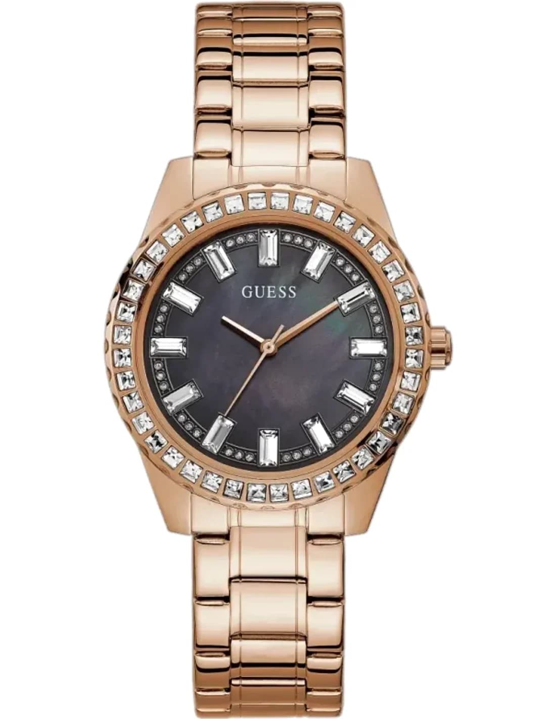 Montre Guess Femme GW0111L3 Acier Inoxydable Or Rose, Cadran Nacre Noire