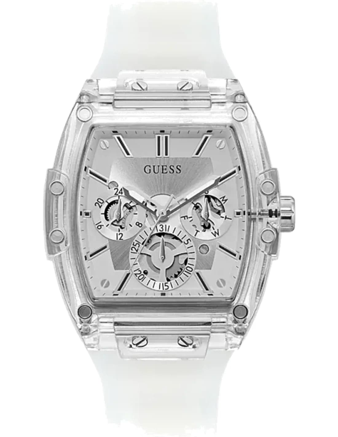 Montre Homme Guess GW0203G1 Boîtier Argenté 43mm Cadran Argent Multifonction
