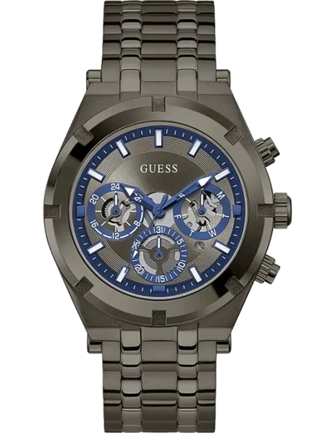 Montre Homme Guess GW0260G3 Gunmetal 44mm Cadran Squelette Acier Inoxydable