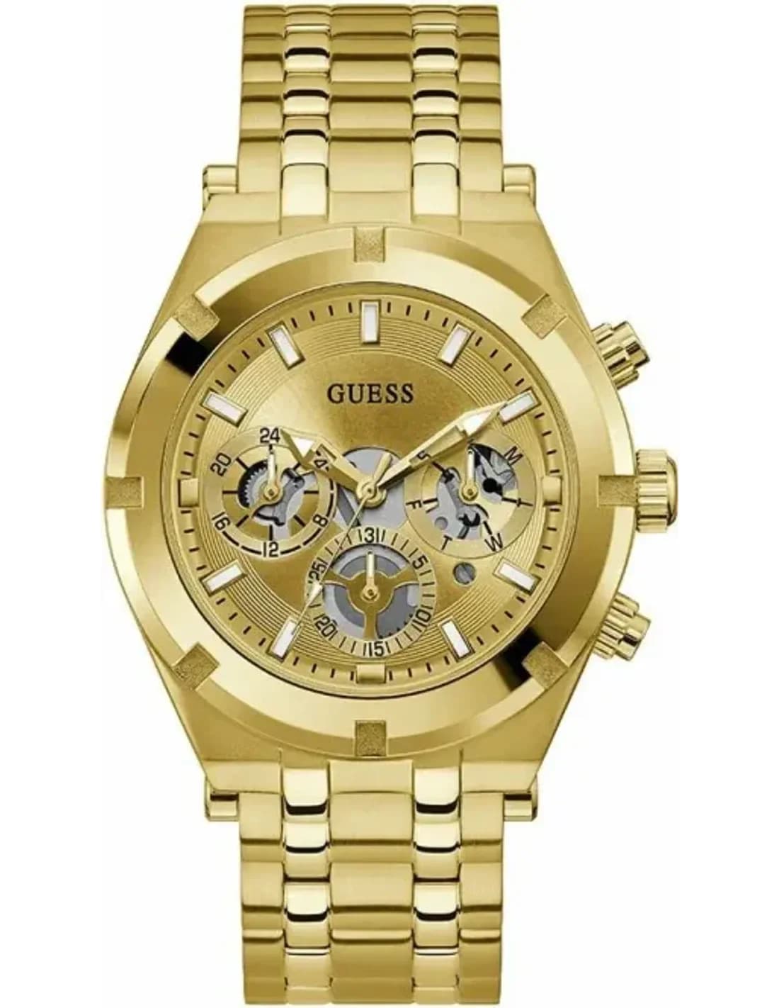Montre Homme Guess Continental GW0260G4 Acier Doré Multifonctions 44mm