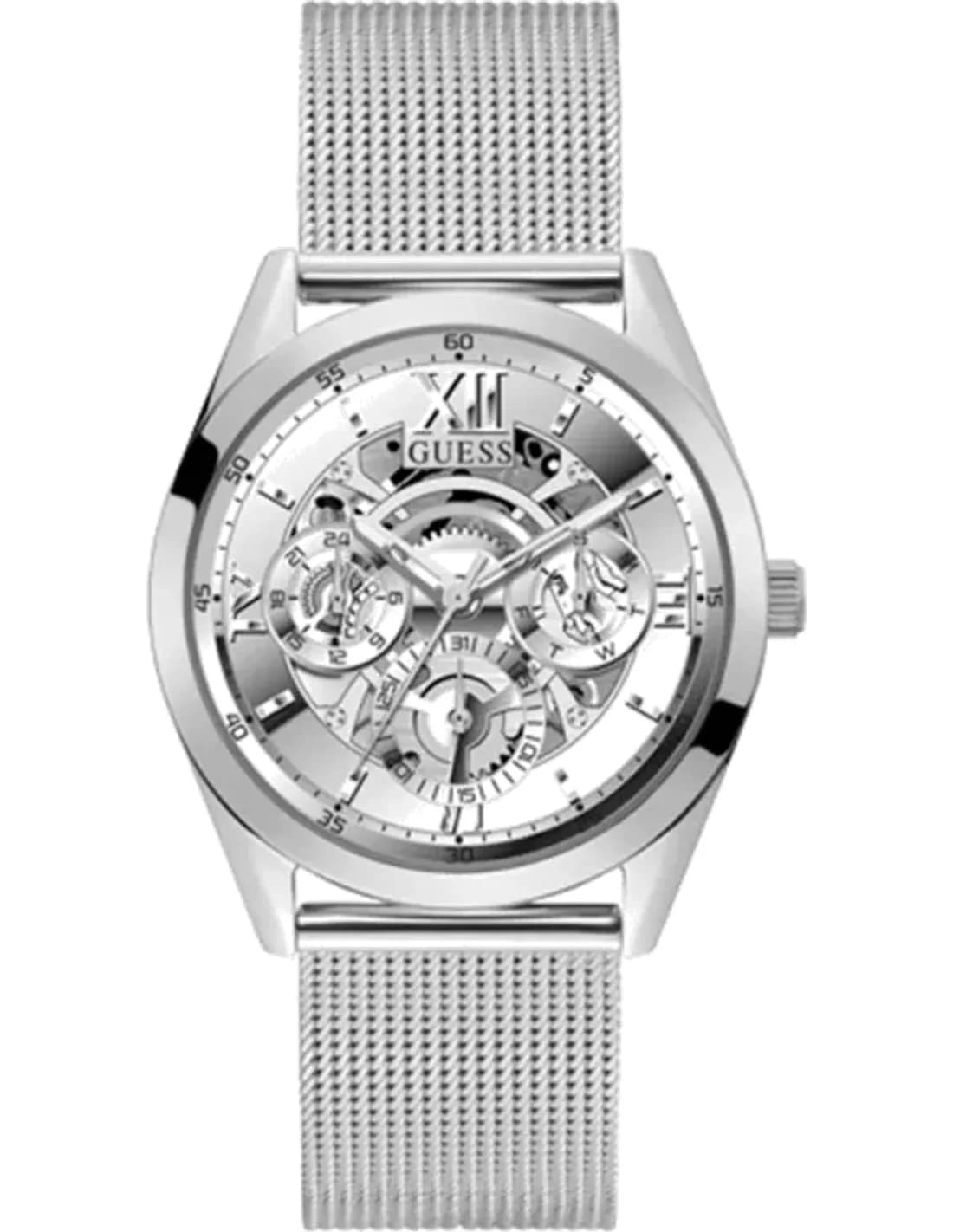 Montre Homme Guess GW0368G1 Tailor Cadran Argent Acier maille milanaise