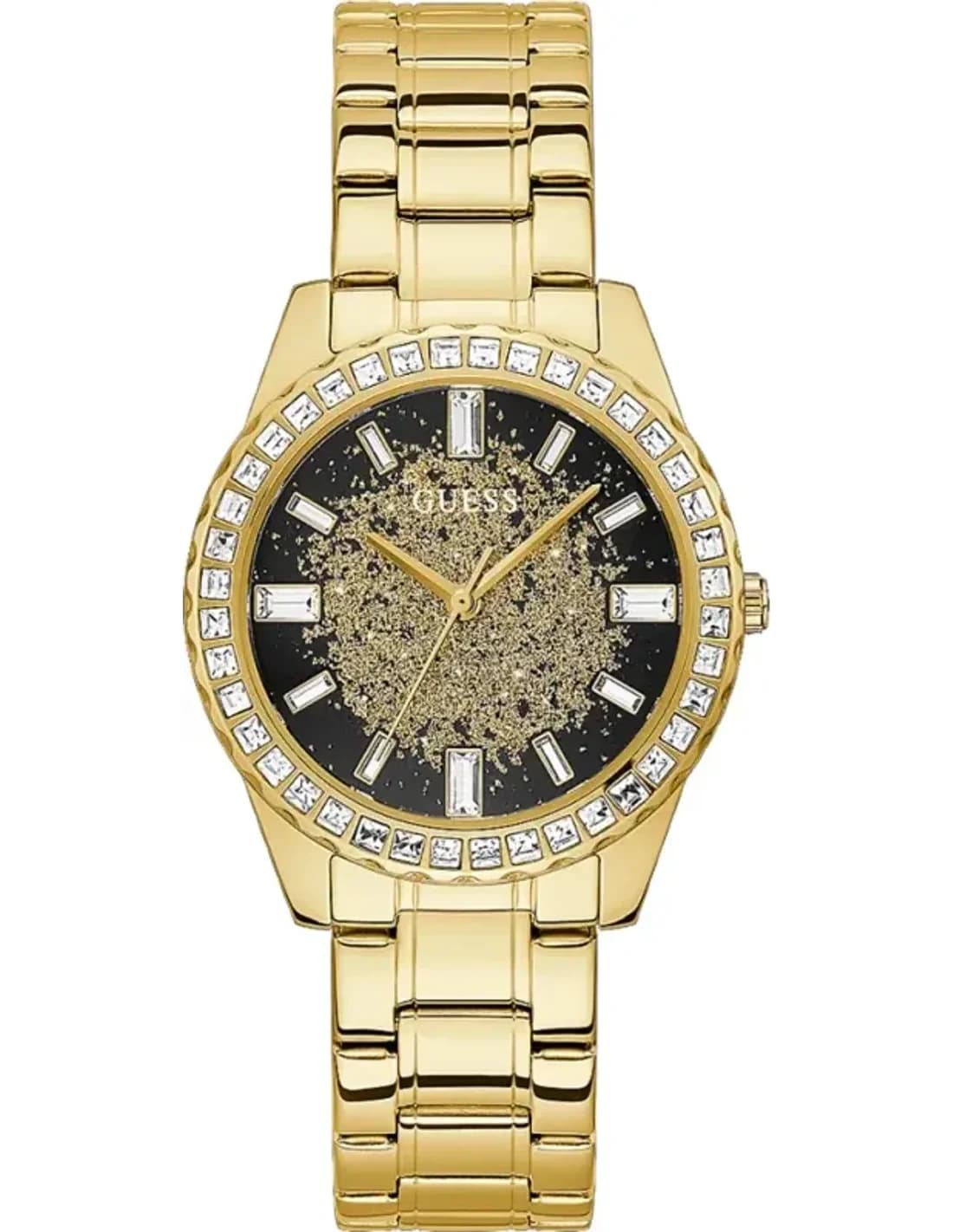 Montre Guess Femme GW0405L2 Cadran Pailleté Cristaux - Bracelet Acier Doré