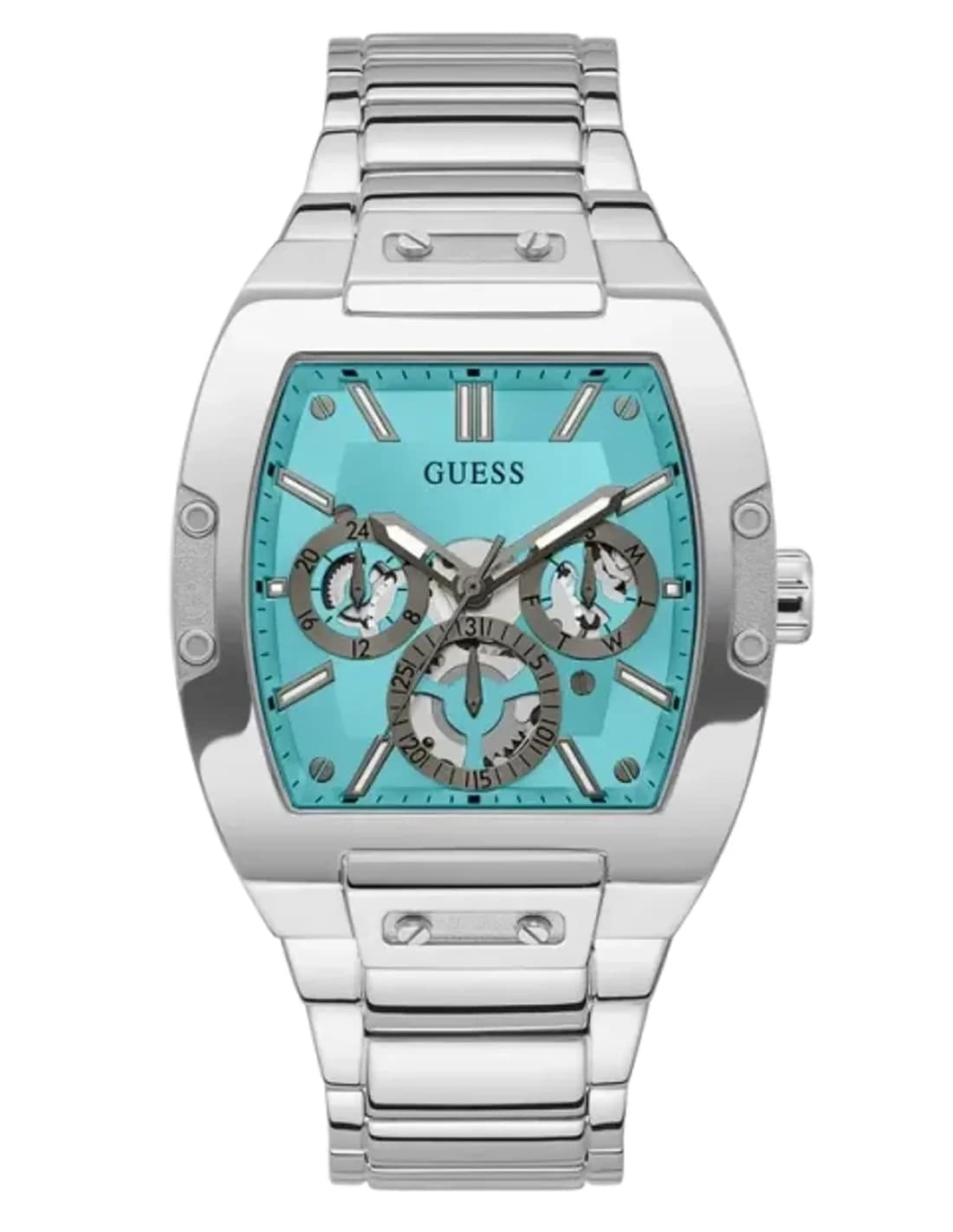Montre Homme Guess GW0456G4 Phoenix en Acier Argenté avec Cadran Turquoise