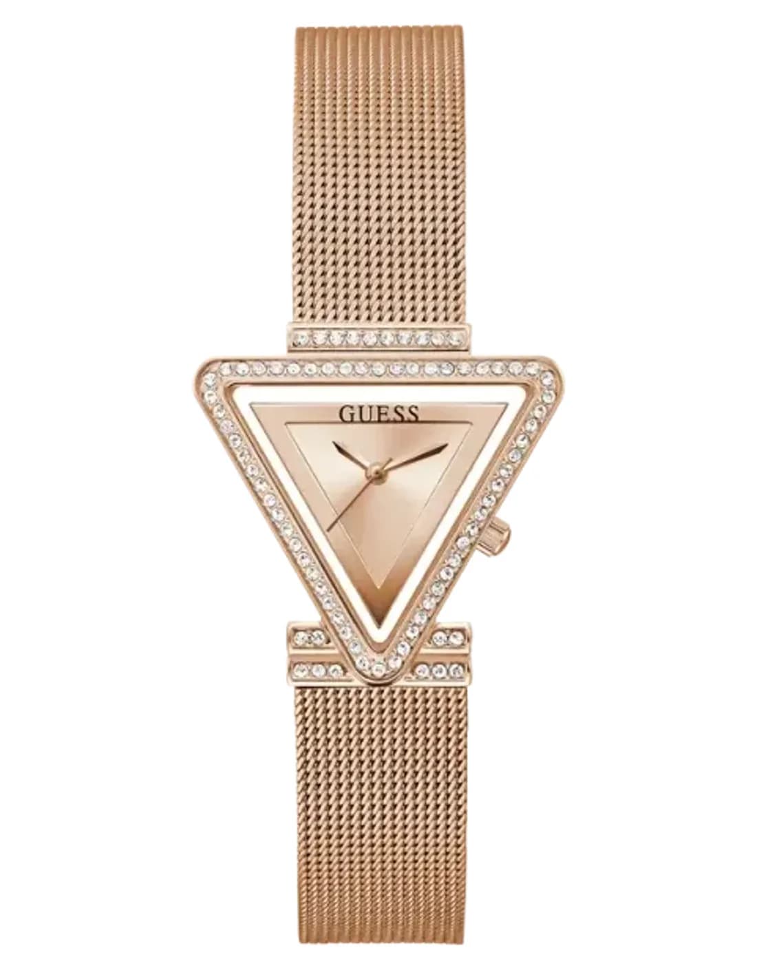 Montre Guess Femme GW0508L3 Cadran Triangle Or Rose Acier Strass