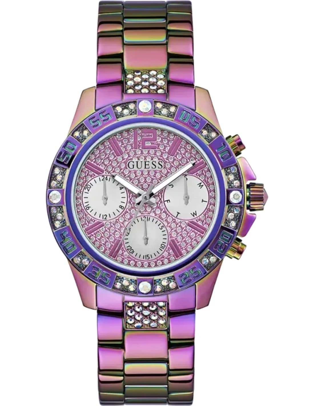 Montre Guess Majesty GW0771L4 femme multicolore bracelet acier arc-en-ciel