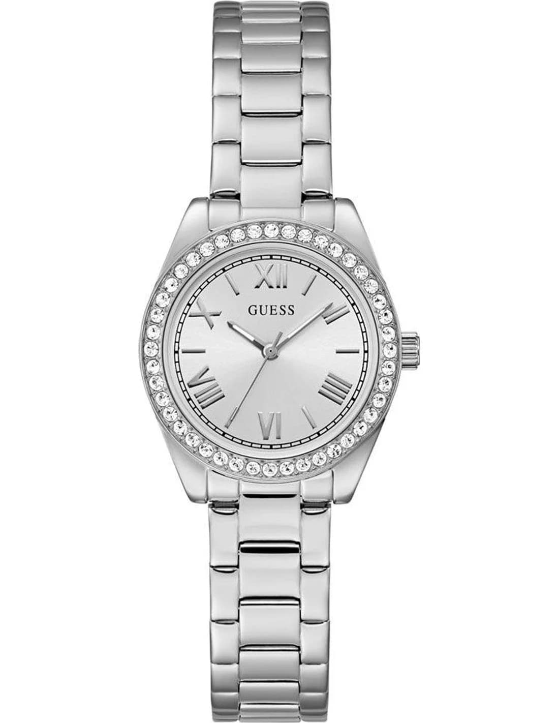 Garde-temps Guess GW0841L6 pour femme, cadran argenté, bracelet acier
