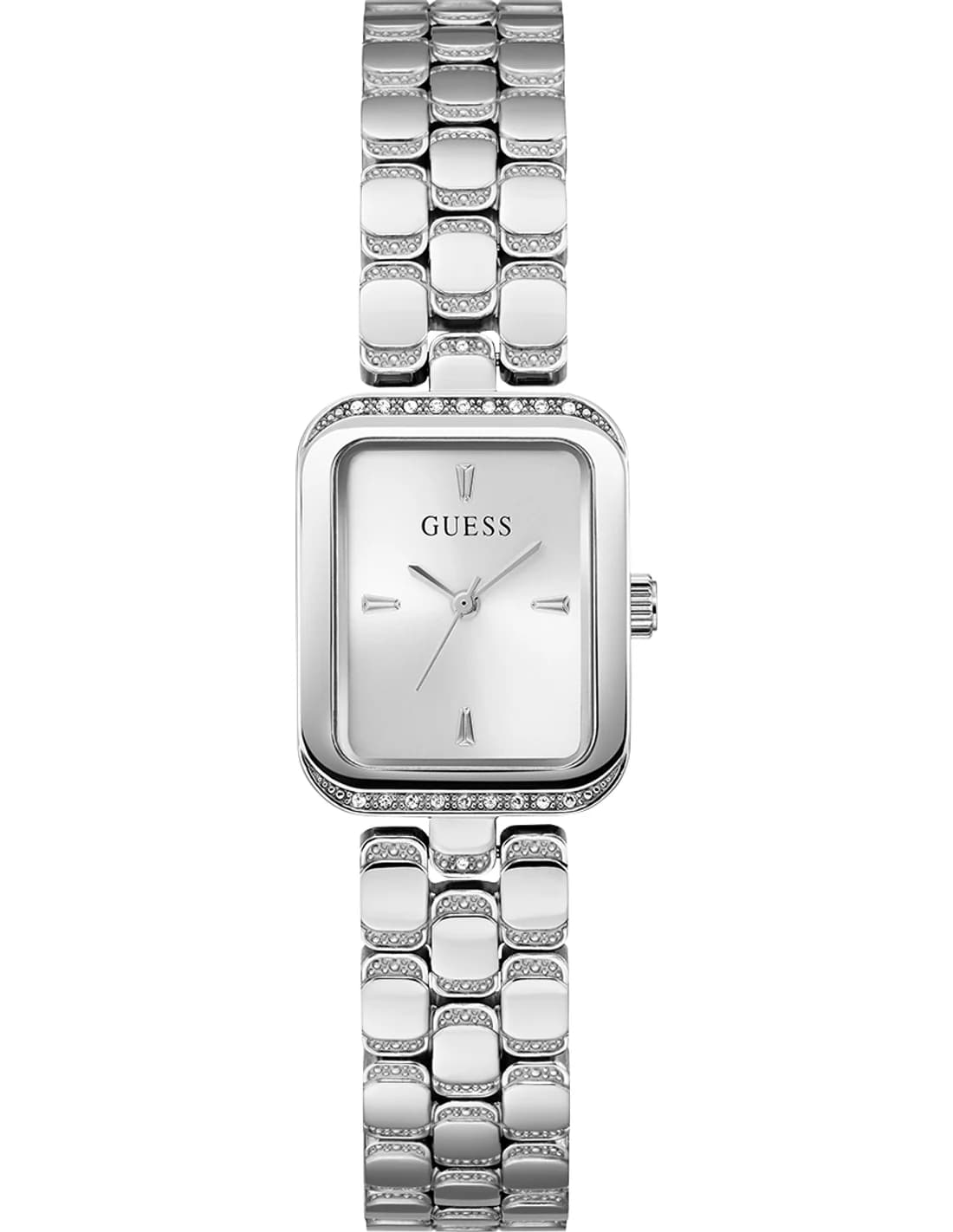 Garde-temps Guess GW0865L1 pour femme, cadran argenté, bracelet acier