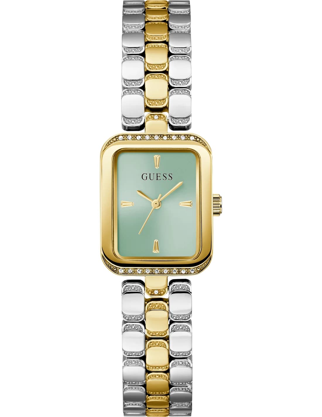Garde-temps Guess GW0865L4 pour femme, cadran vert, bracelet acier