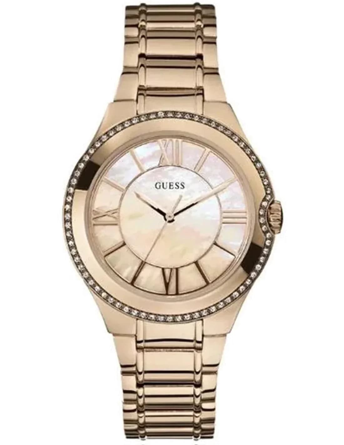 Montre Femme Guess U15503L1 - Cadran Nacre et Bracelet Acier Or Rose