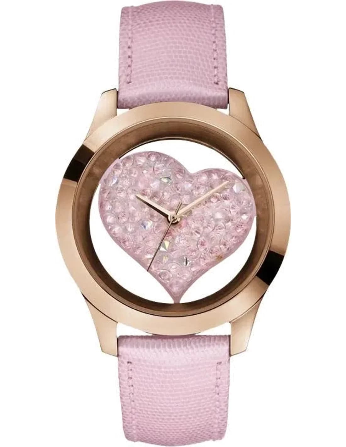 Montre Femme Guess Trend W0113L5 - Cadran Coeur Rose Brillant - Boîtier Or Rose
