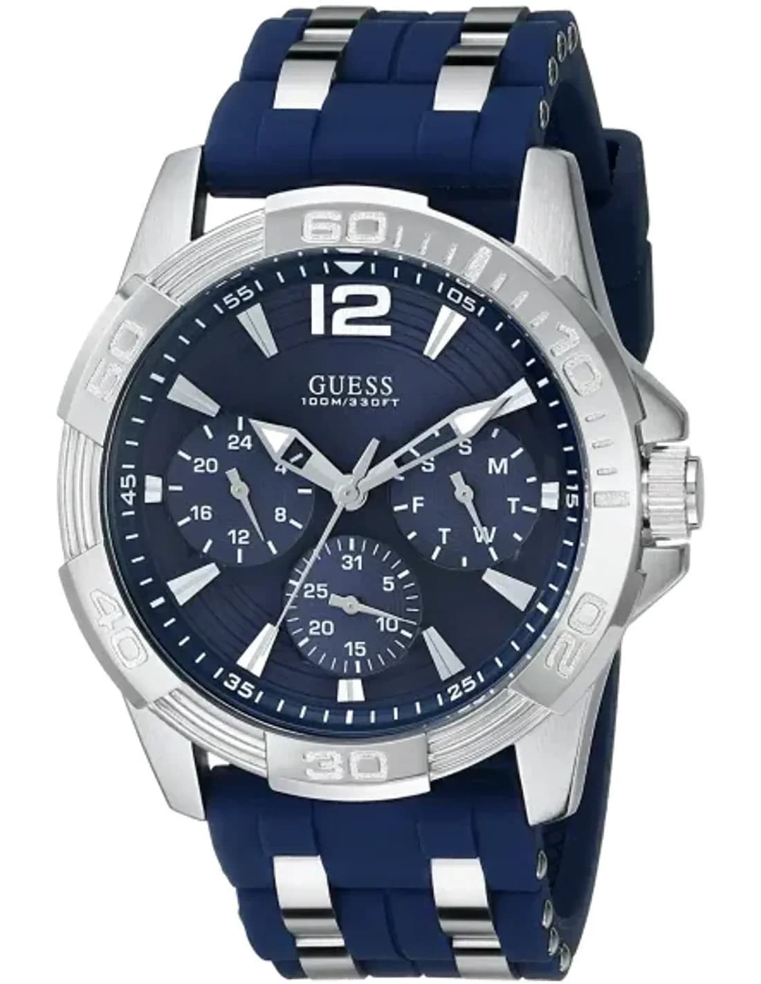 Montre Homme Guess Oasis W0366G2 Cadran et Bracelet Bleu Silicone
