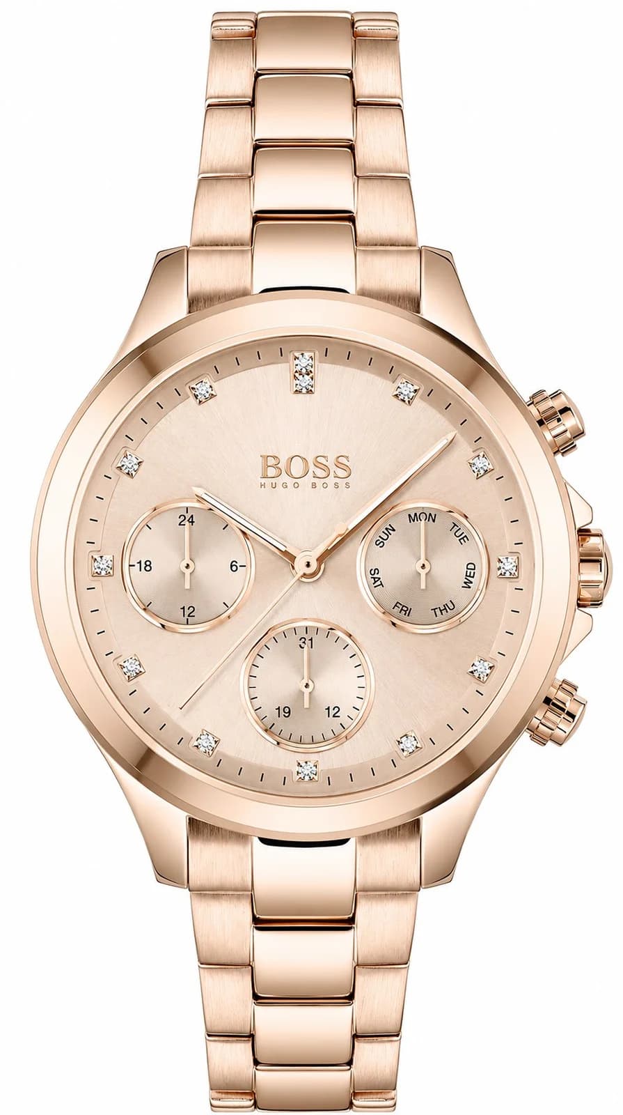 Montre Hugo Boss Hera 1502592 pour Femme en Acier Or Rose avec Cristaux Swarovski