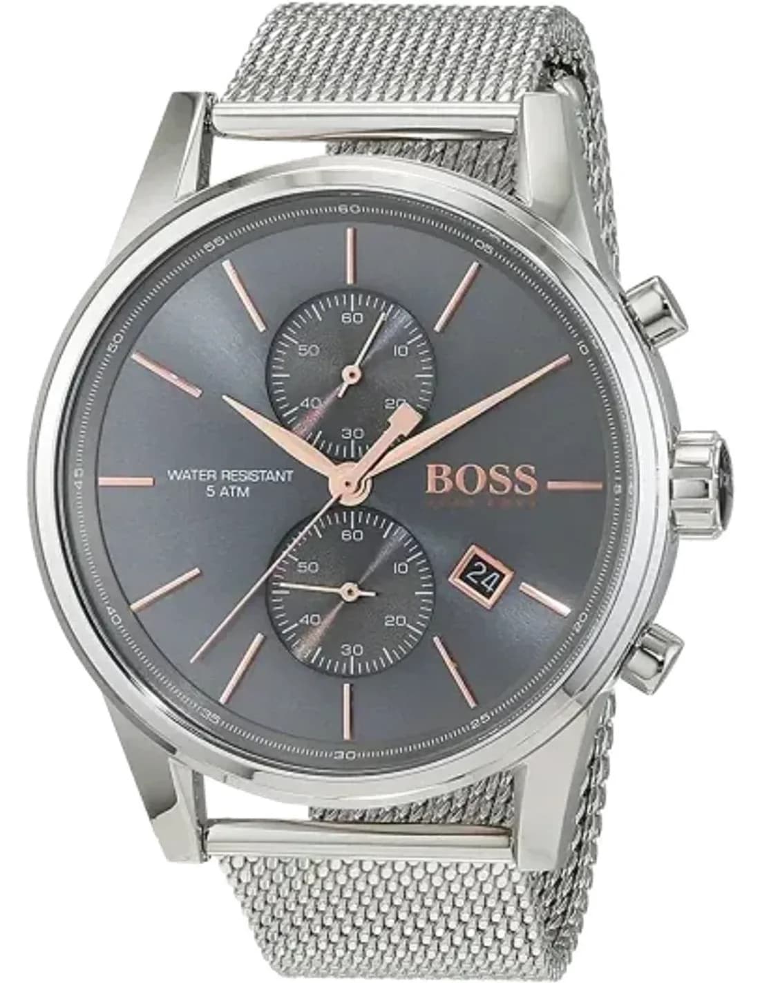 Montre Hugo Boss Homme 1513440 Chronographe Cadran Anthracite Bracelet maille milanaise