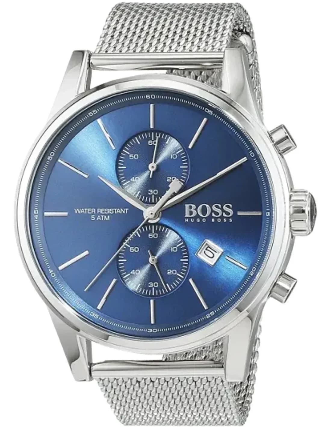 Montre Hugo Boss Homme 1513441 - Cadran Bleu Soleillé, Bracelet maille milanaise Acier