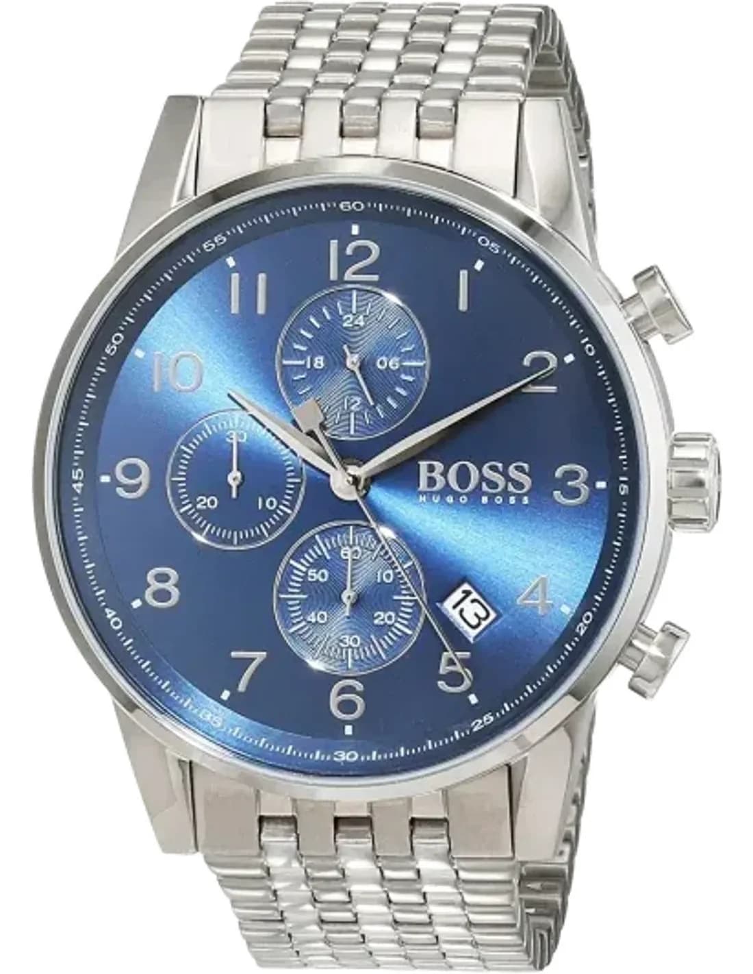 Montre Homme Hugo Boss 1513498 Chronographe Acier Cadran Bleu Électrique