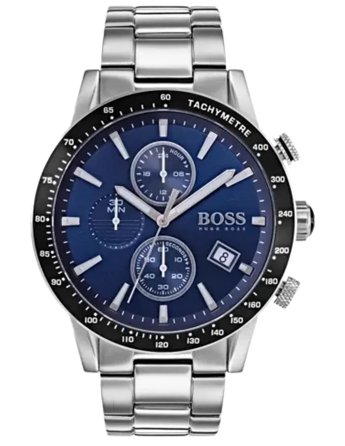 Montre Homme Hugo Boss 1513510 Chronographe Cadran Bleu Bracelet Acier