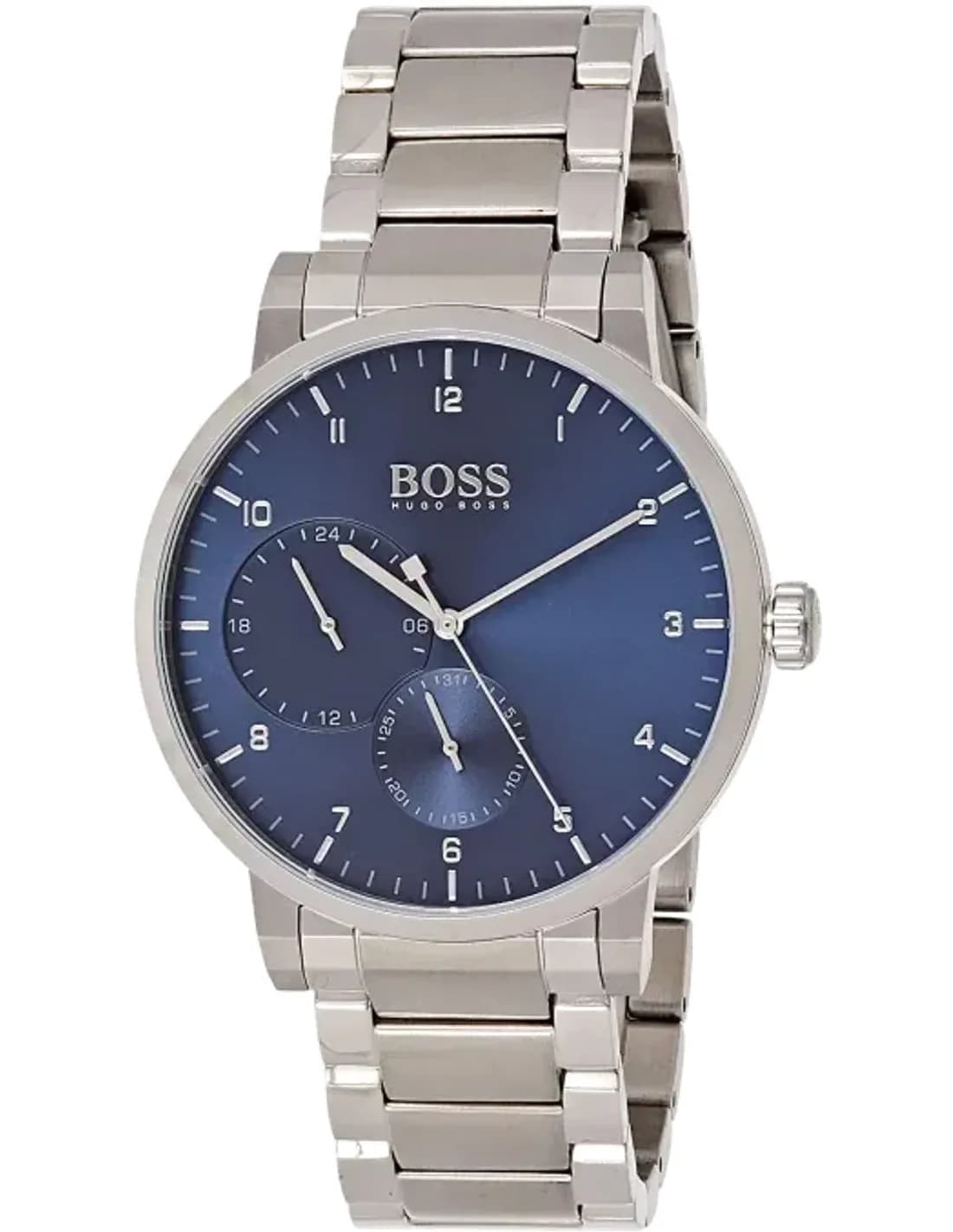 Montre Homme Hugo Boss Oxygen 1513597 Acier Argent Cadran Bleu 42mm
