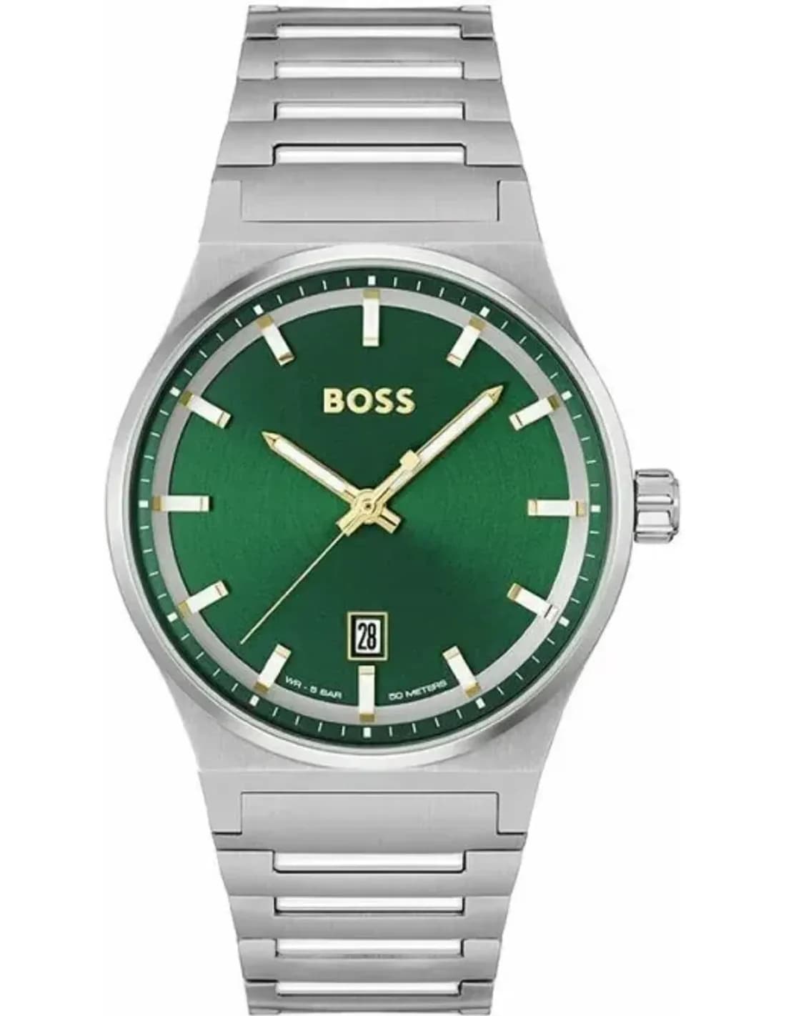 Montre Homme Hugo Boss 1514079 Candor - Cadran Vert Soleillé - Bracelet Acier Brossé