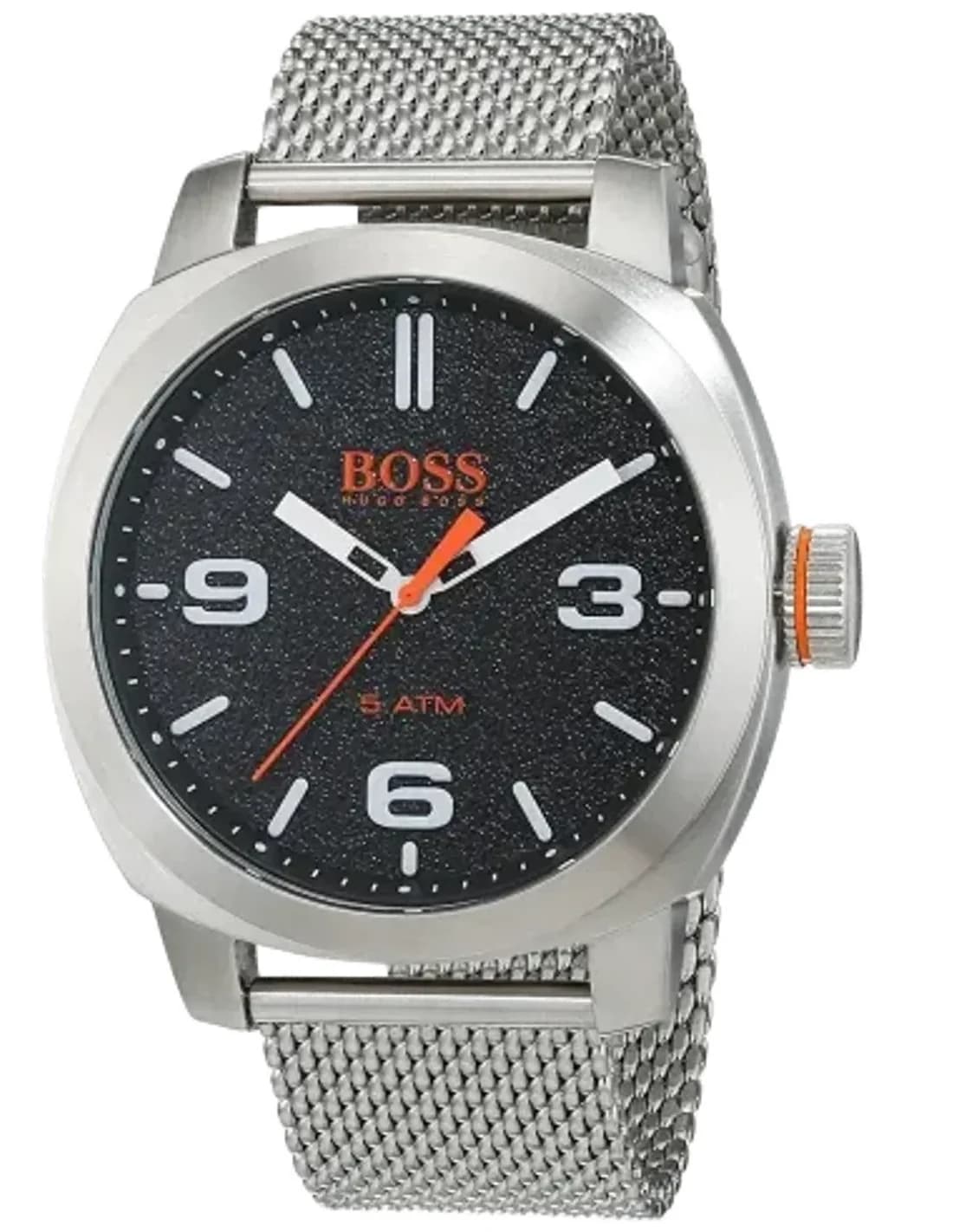 Montre Homme Hugo Boss Orange Cape Town 1550013 Acier Argenté Cadran Noir