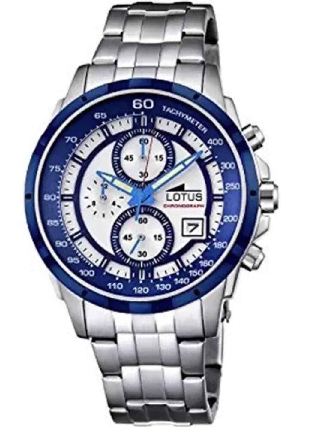 Montre Homme Lotus Chrono L10130/1 Cadran Blanc Bracelet Acier