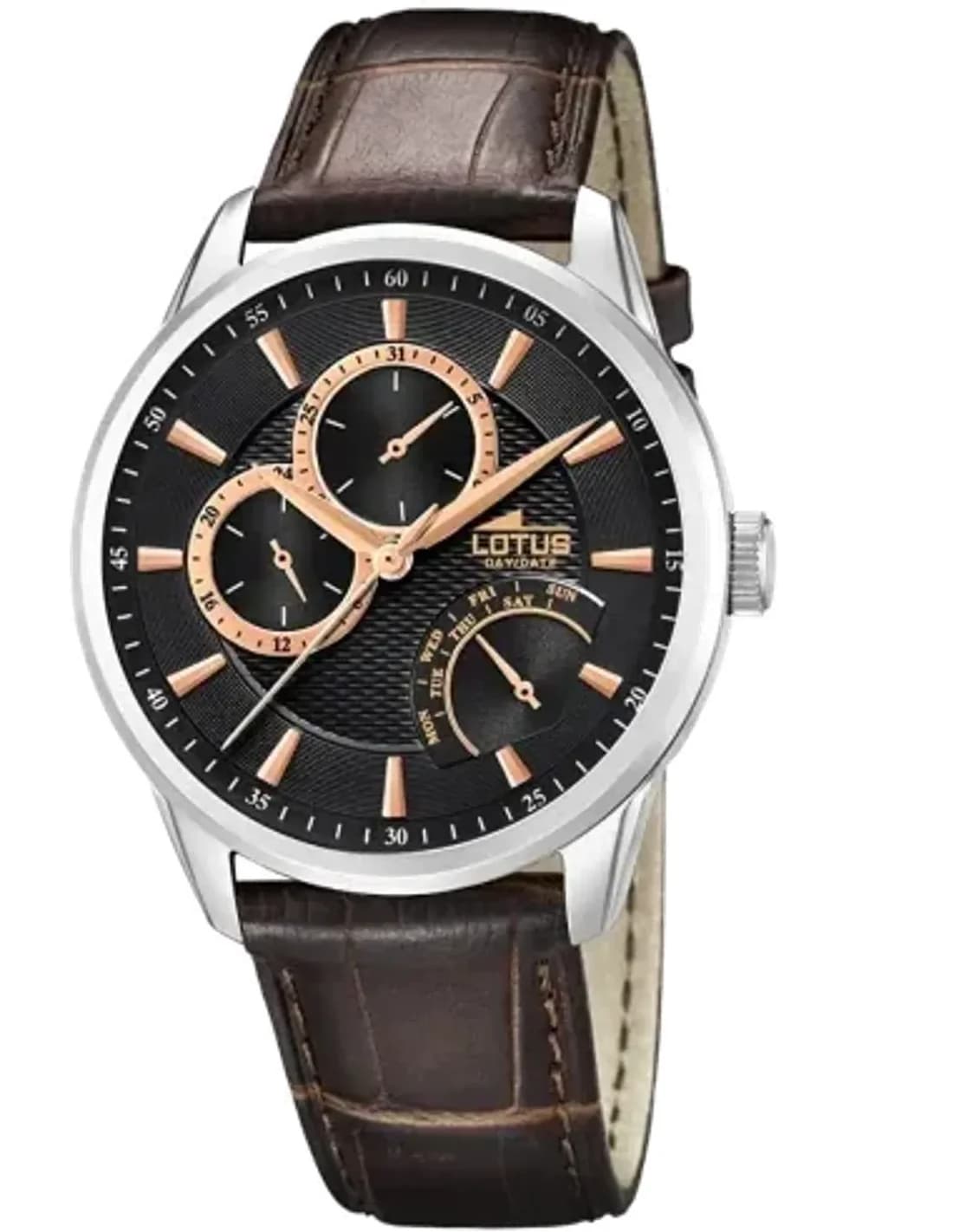 Montre Homme Lotus L15974/9 Cadran Gris et Bracelet Cuir Marron