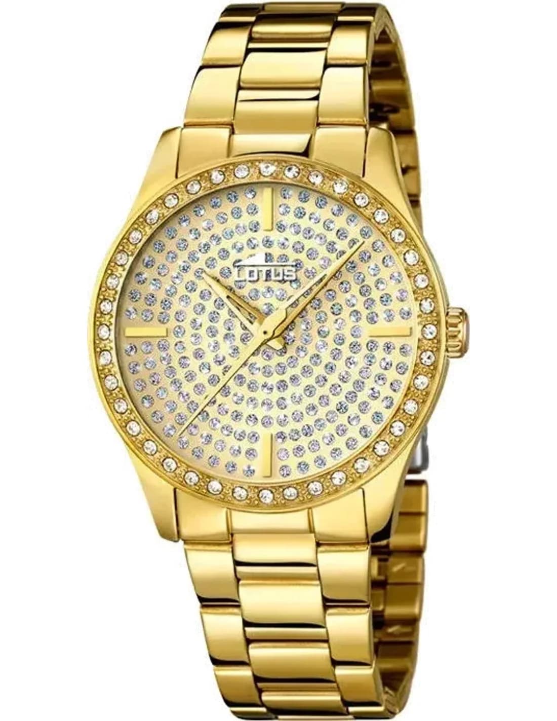 Montre Femme Lotus Trendy L18135/1 en or et acier avec cristaux