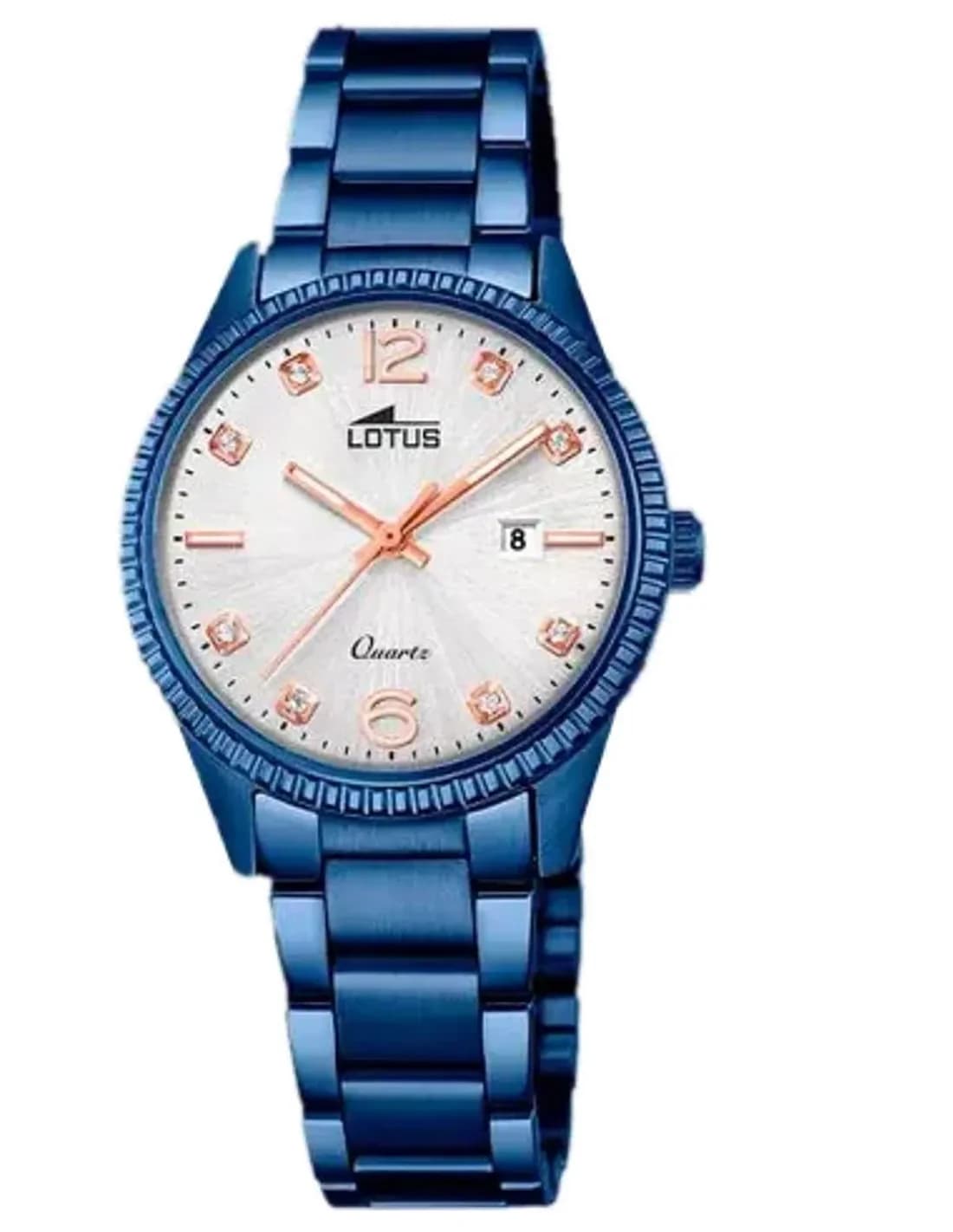 Montre Lotus L18304/3 pour Femme, Cadran Blanc et Bracelet Bleu Acier