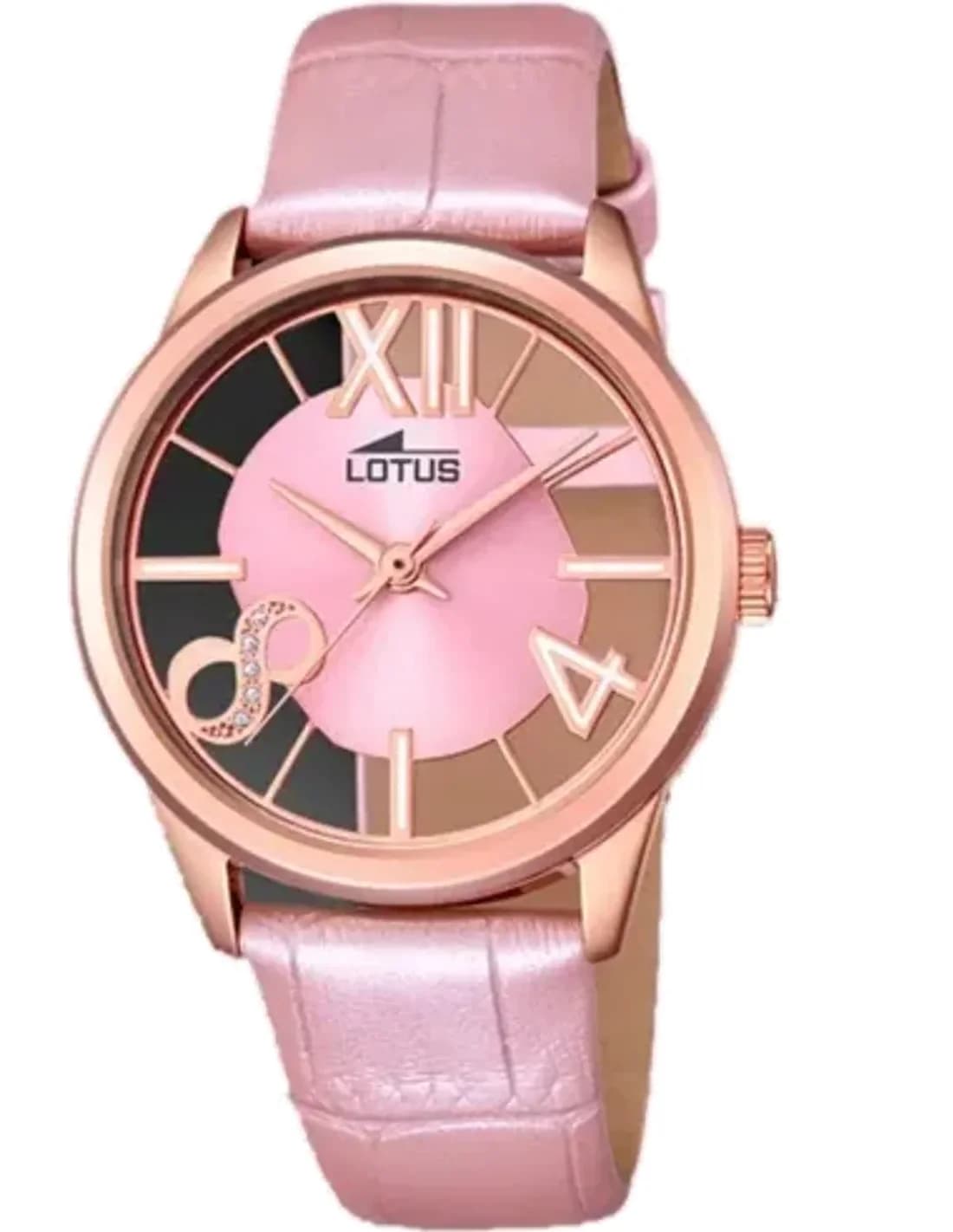 Montre Femme Lotus Trendy L18306/1 Cadran Fuchsia & Bracelet Cuir Rose