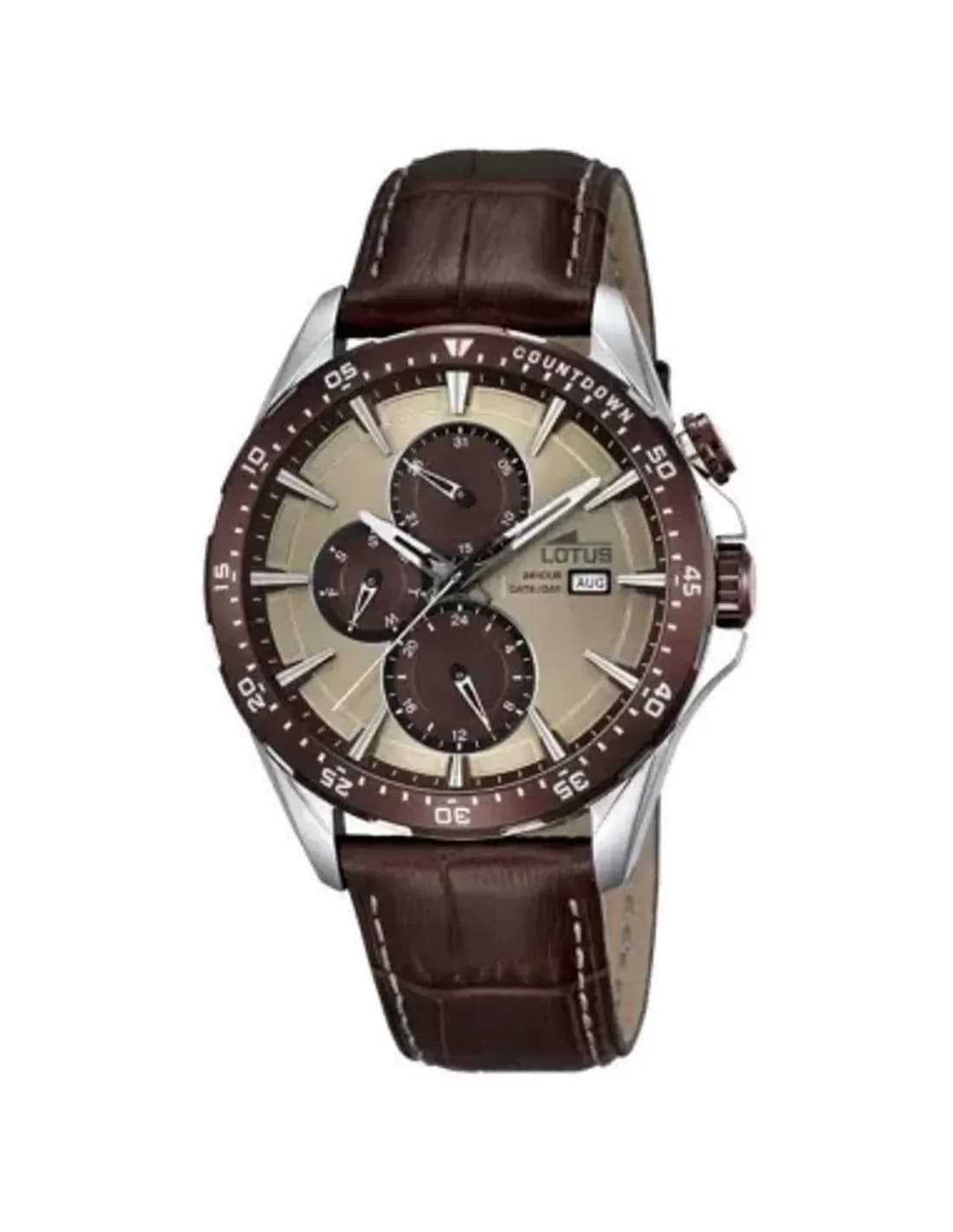 Montre Homme Lotus L18312/2 en acier et cuir marron