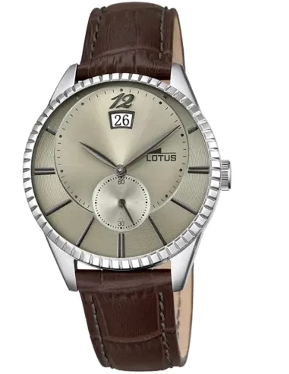 Montre Homme Lotus L18322/2 Cadran Doré Bracelet Cuir Marron