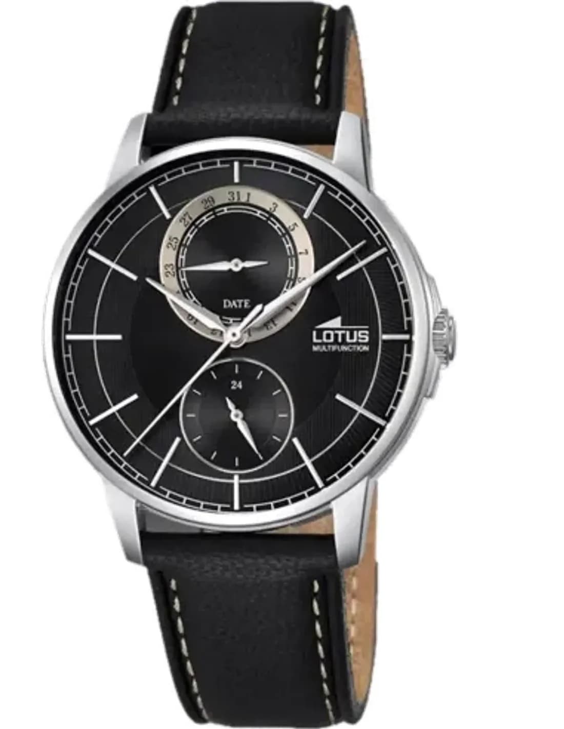 Montre Homme Lotus L18323/3 à Cadran Noir et Bracelet Cuir