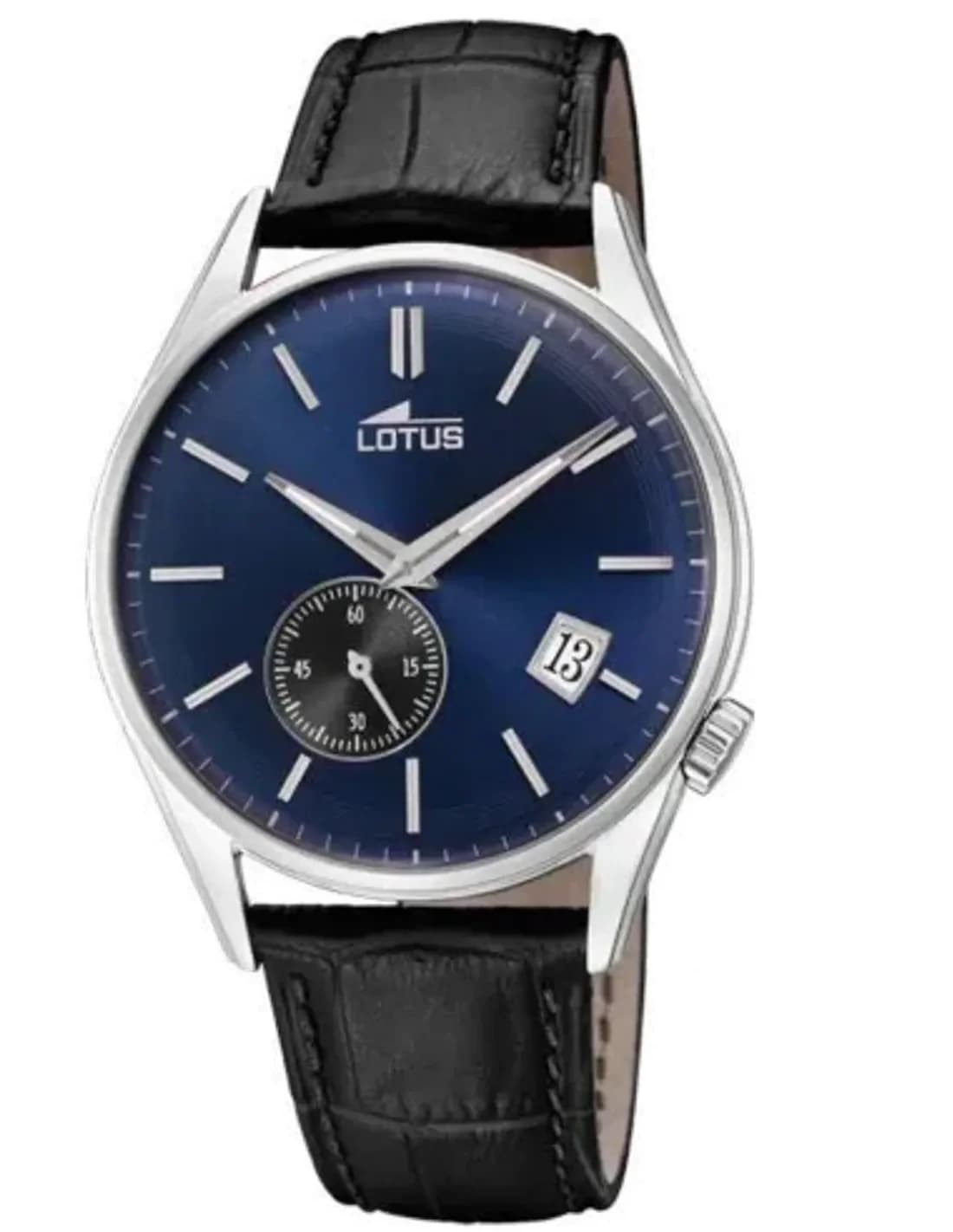 Montre Homme Lotus L18355/2 Cadran Bleu Bracelet Cuir Noir
