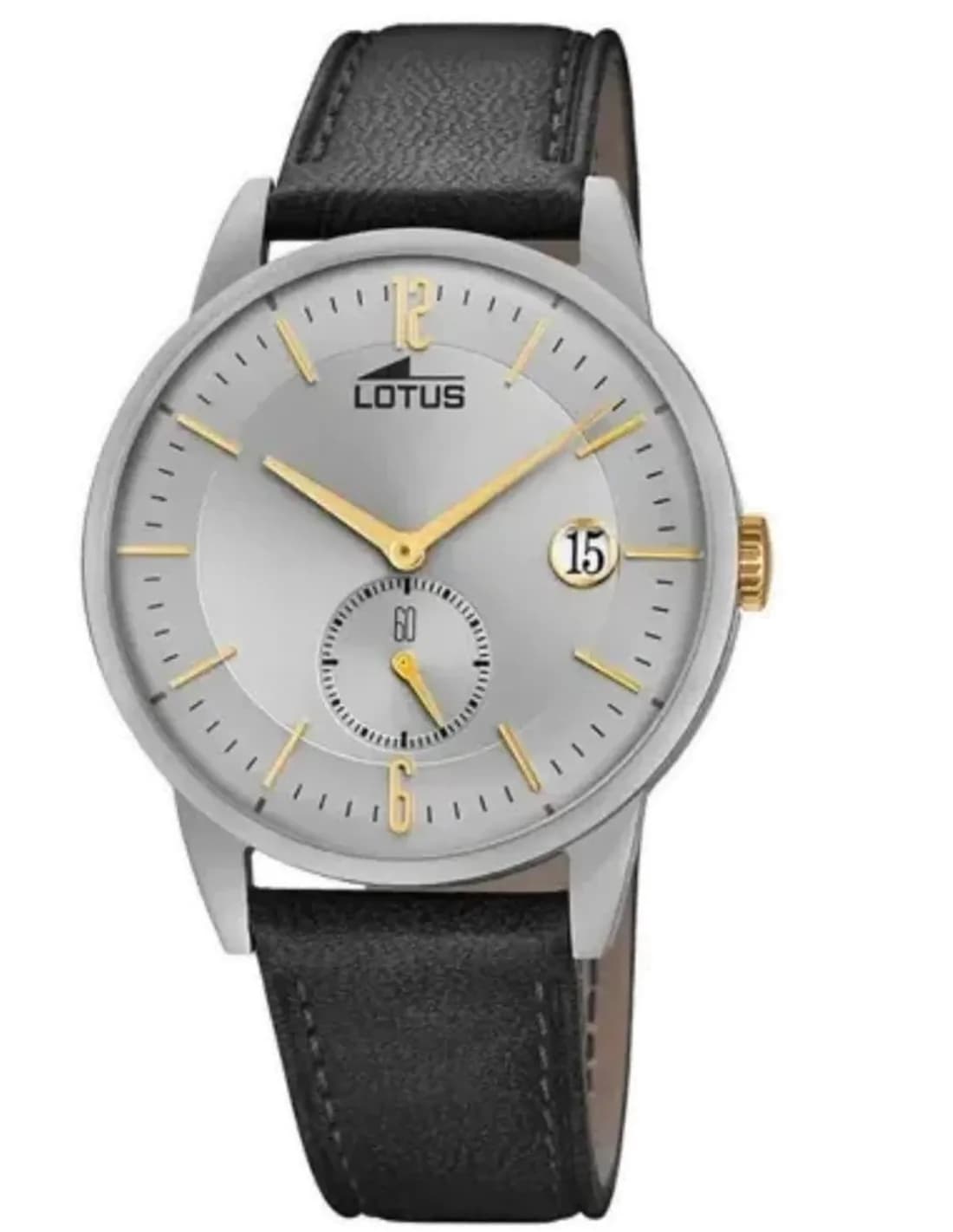 Montre Homme Lotus L18361/1 Cadran Gris Bracelet Cuir Noir