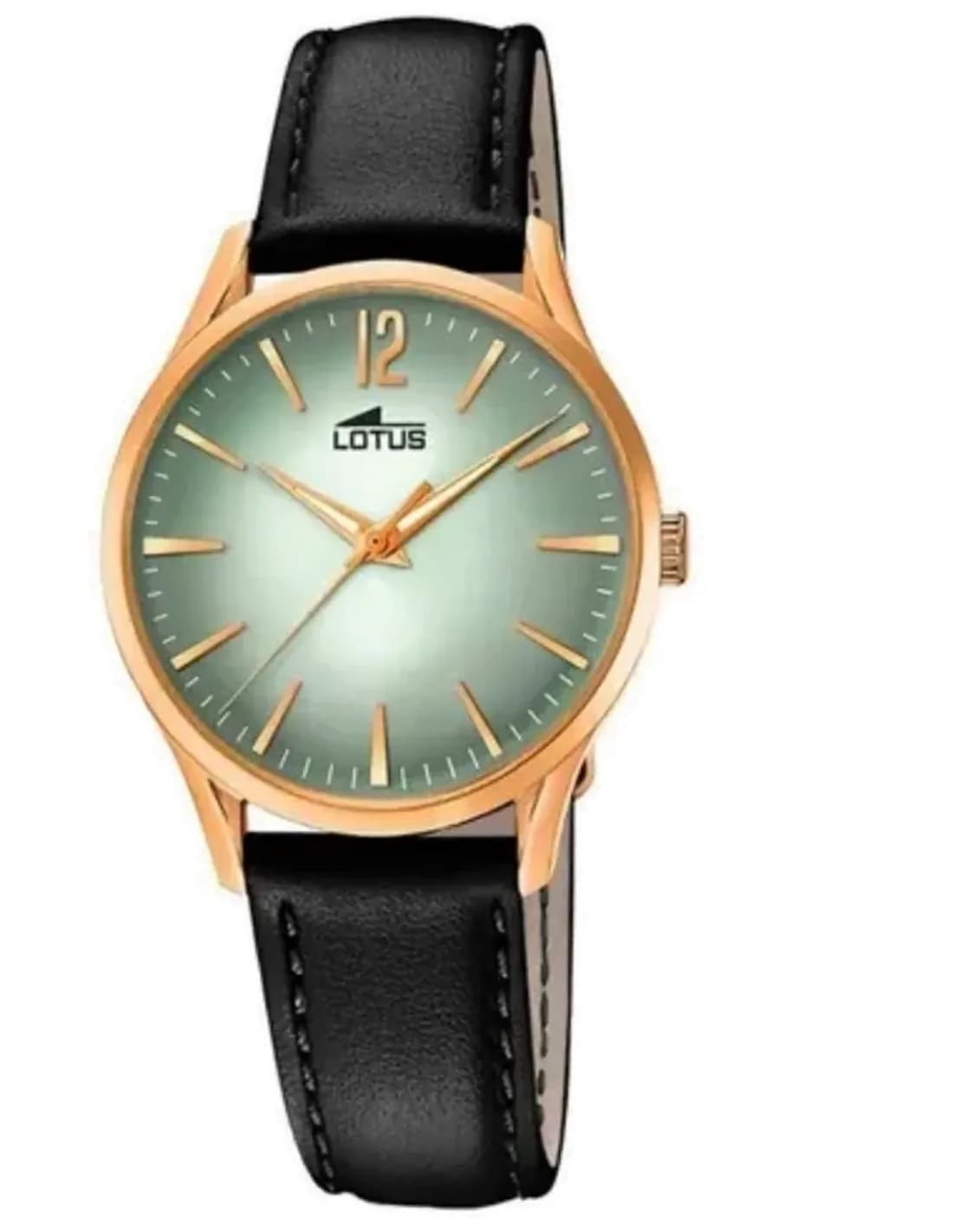 Montre Lotus Revival L18407/5 pour Femme - Cadran Vert, Boîtier Or, Bracelet Cuir Noir