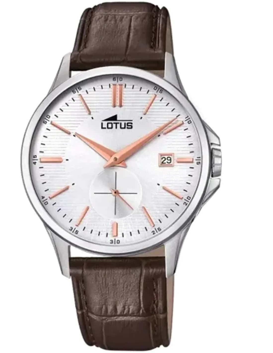 Montre Homme Lotus L18424/2 en acier argenté et bracelet cuir marron