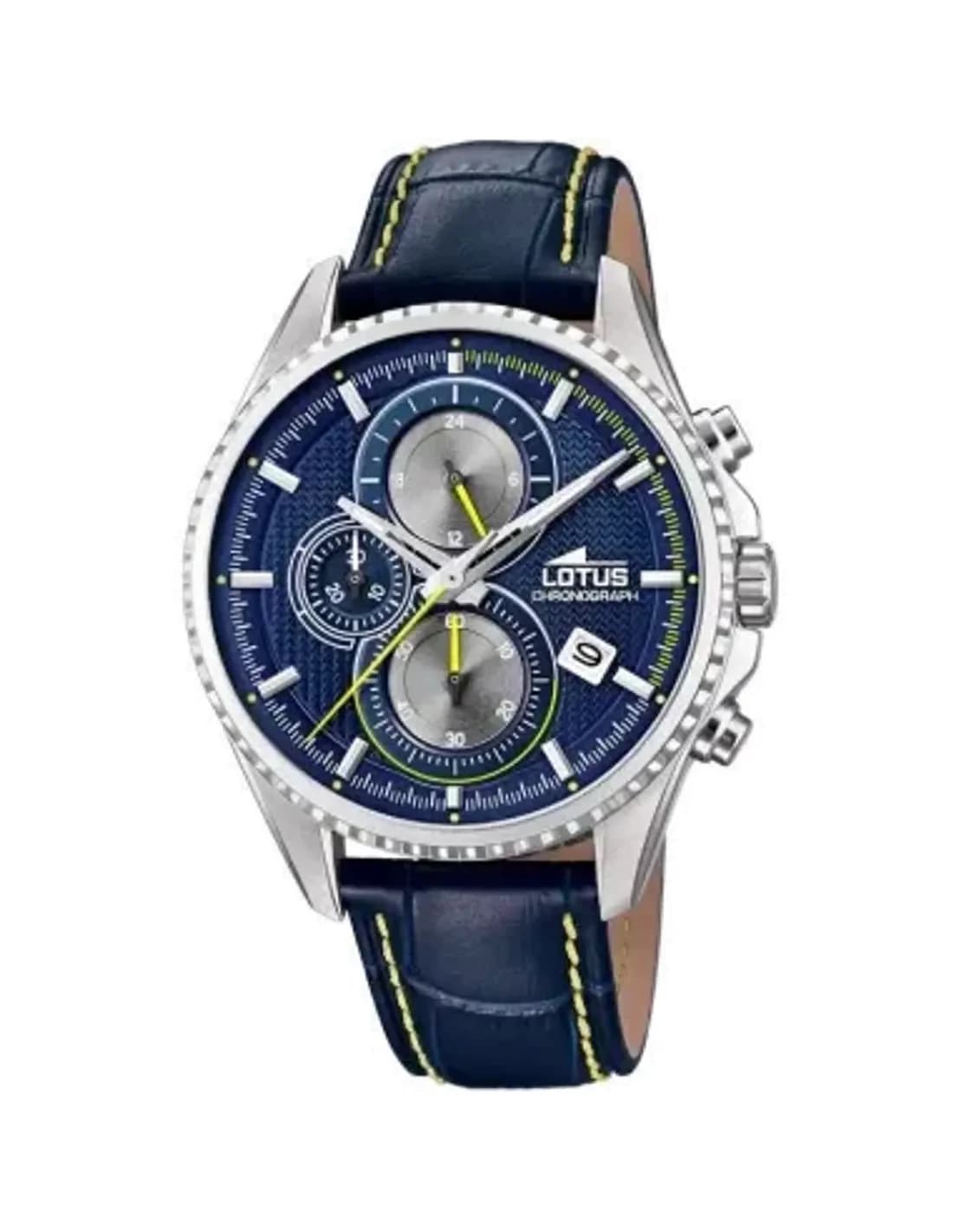 Montre Homme Lotus L18527/3 Cadran Bleu Acier & Bracelet Cuir Noir