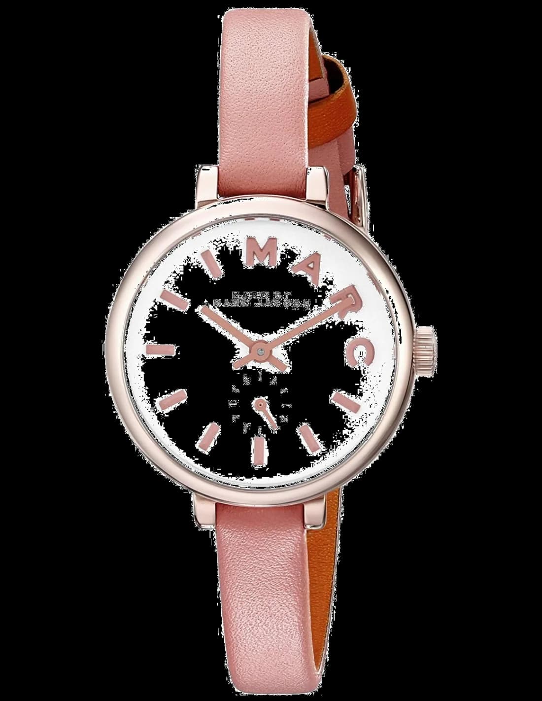 Montre Femme Marc Jacobs MBM1355 à bracelet cuir orange et boîtier or rose