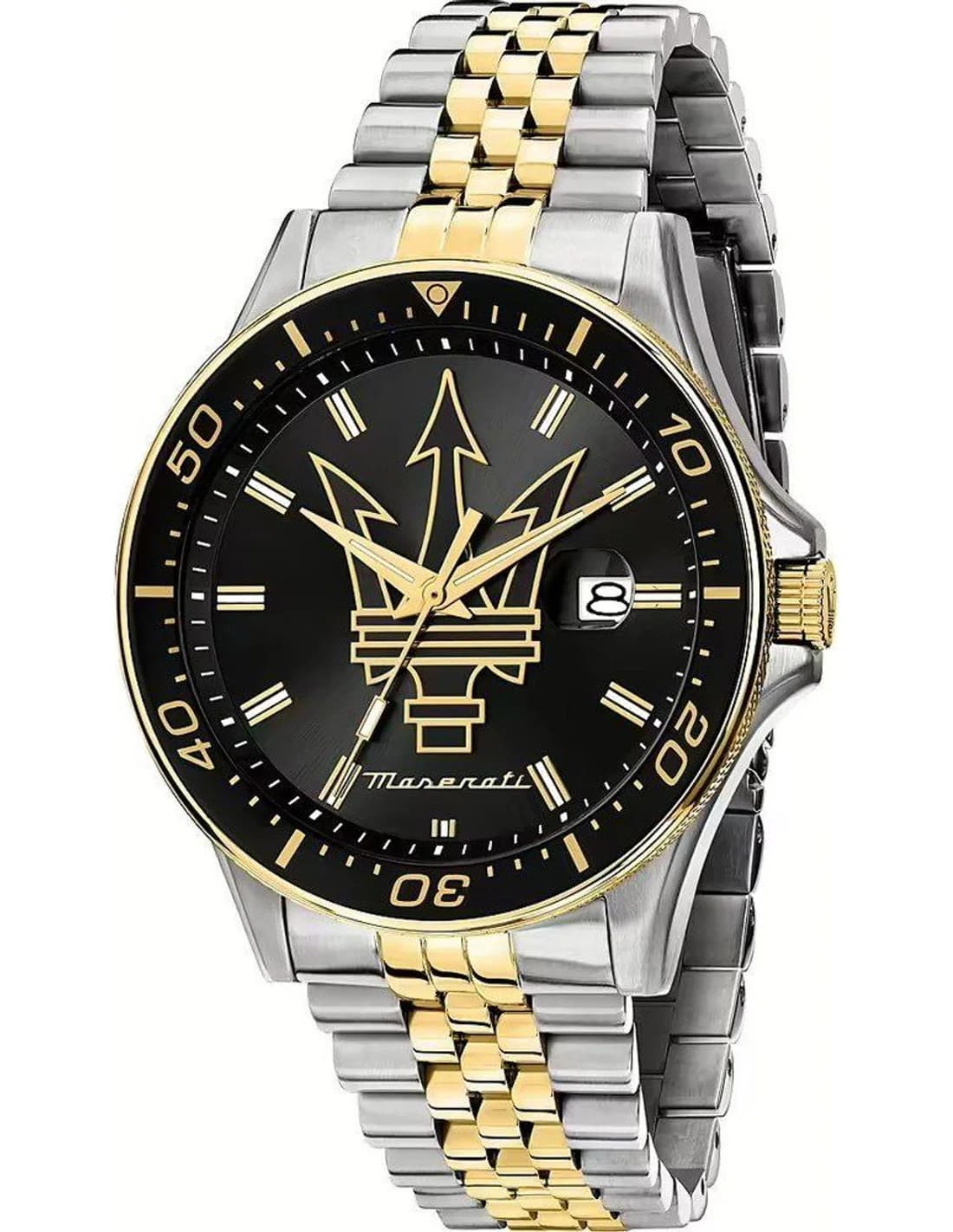 Montre Maserati Sfida R8853140009 homme bicolore, acier inoxydable 44mm, quartz 10 ATM