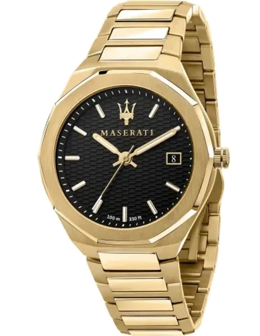 Montre Homme Maserati Stile R8853142004, boîtier et bracelet acier doré jaune