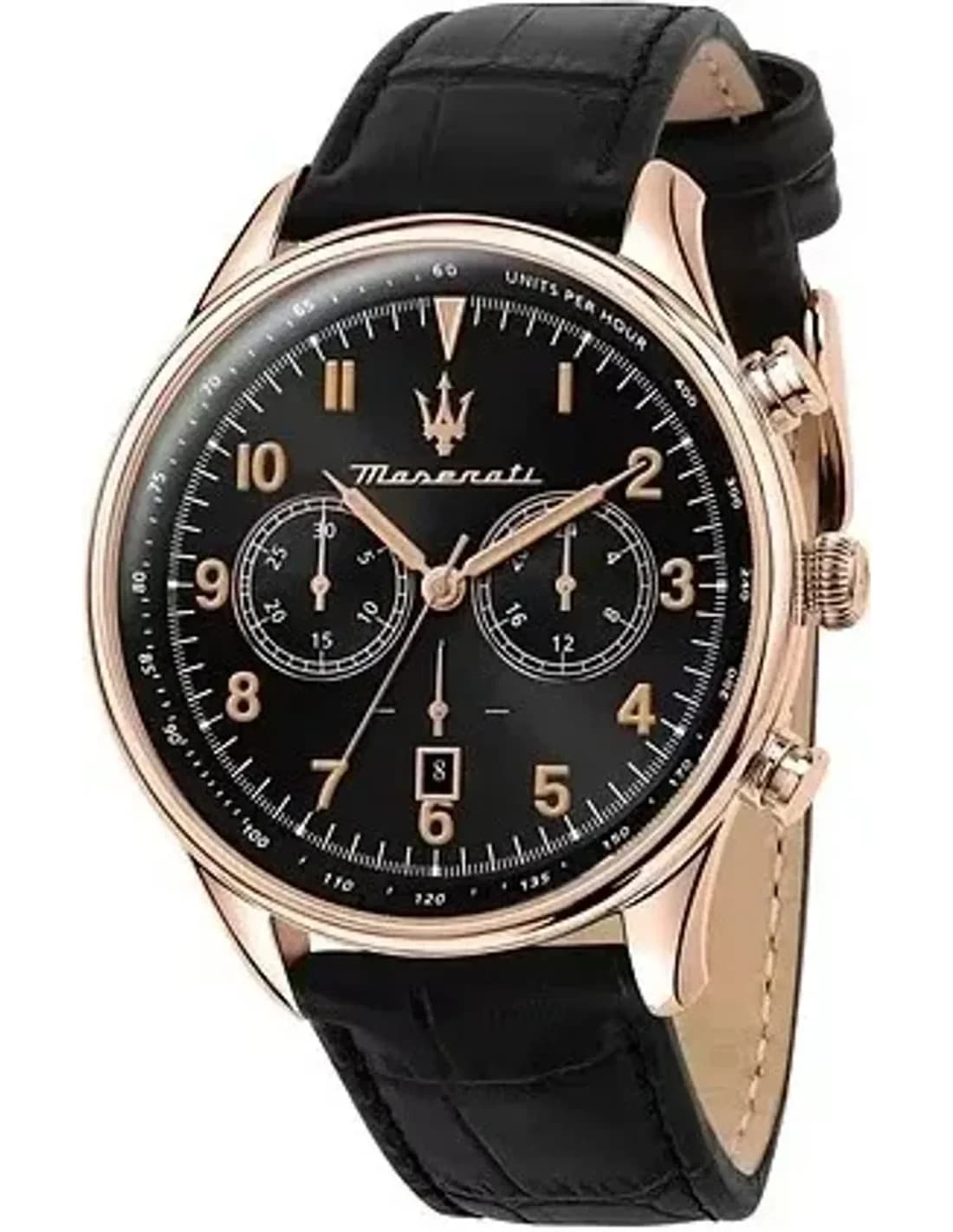 Montre Homme Maserati R8871646001 Chronographe Cadran Noir Boîtier Or Rose