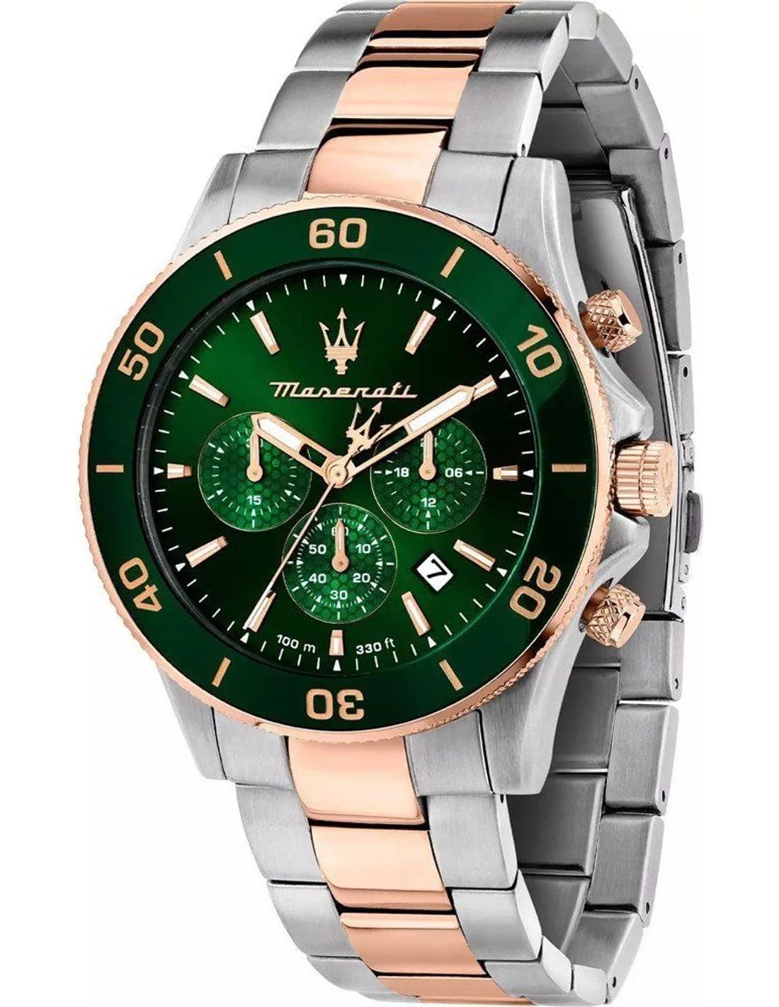 Montre Maserati Competizione R8873600004 homme bicolore, acier inoxydable 43mm, quartz 10 ATM