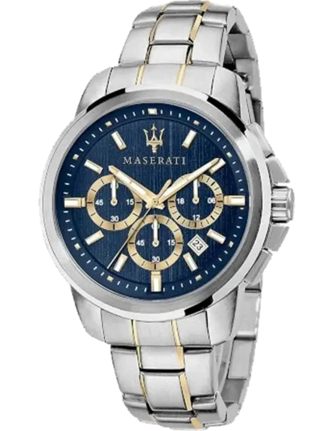 Maserati Successo R8873621016 - Chronographe Homme Cadran Bleu Bracelet Acier Bicolore