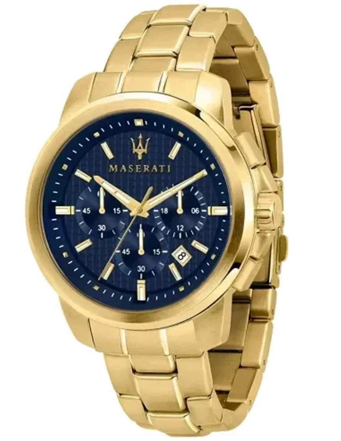 Montre Homme Maserati Successo Or et Acier - Cadran Bleu - Réf. R8873621021