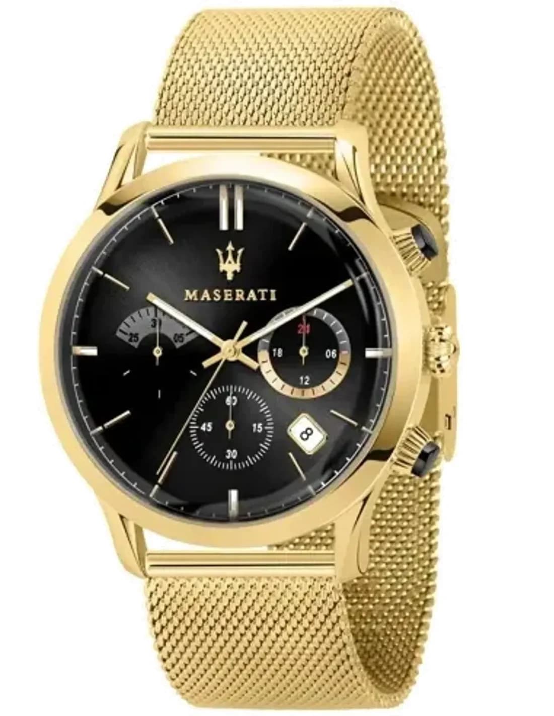 Montre Homme Maserati Ricordo R8873633003 - Boîtier et bracelet maille milanaise doré