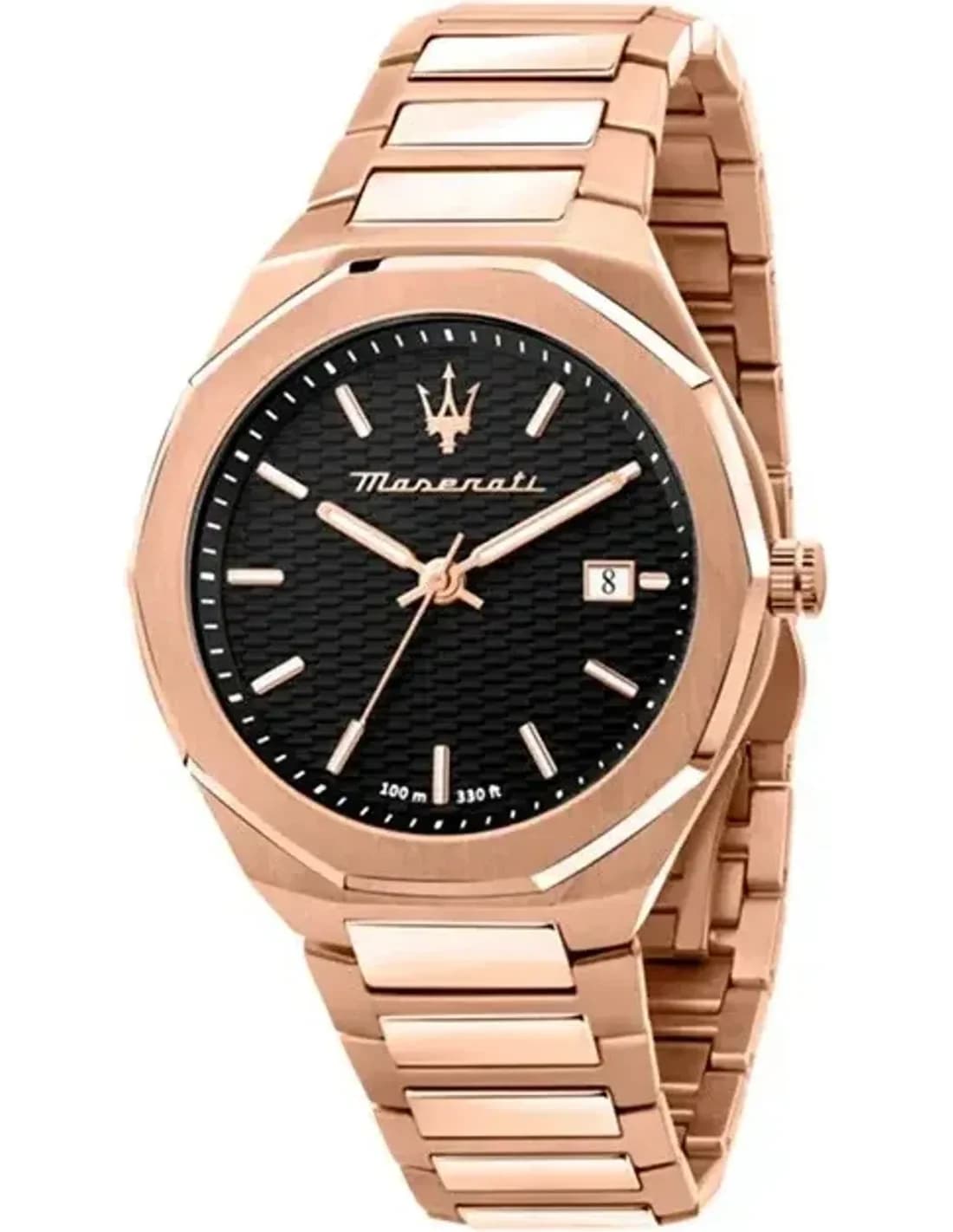 Montre Homme Maserati R8873642007 - Boîtier Or Rose 43mm, Cadran Noir, Quartz
