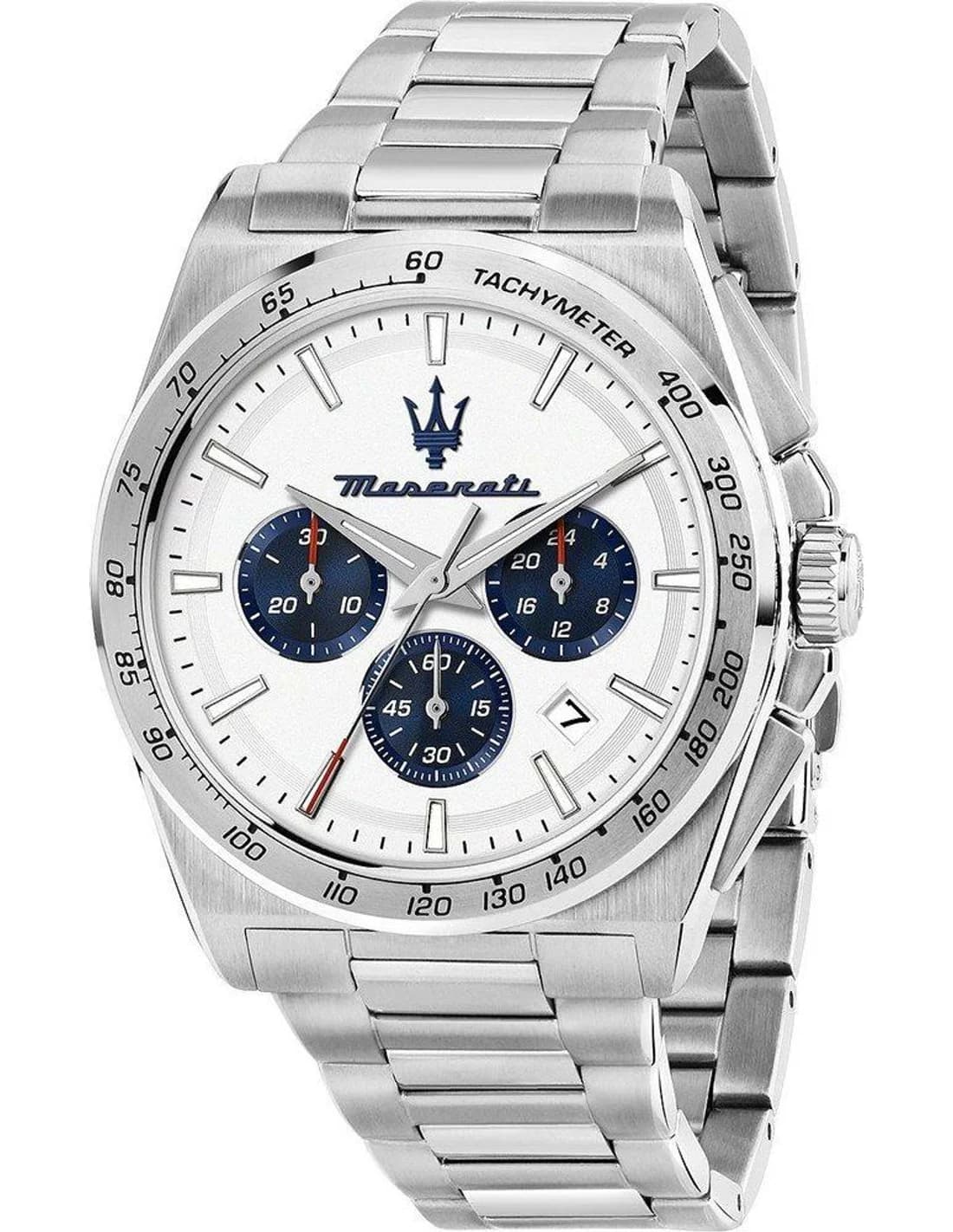 Montre Maserati Velocità R8873652007 homme argentée, acier inoxydable 43mm, quartz 10 ATM