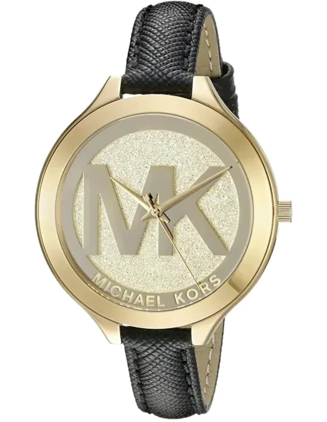 Montre Femme Michael Kors MK2392 - Cadran Or et Bracelet Cuir Noir